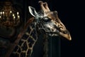 Realistic Giraffe in 3D with Rococo Style and Dramatic Lighting