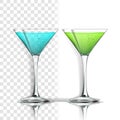 Realistic Glass With Alcoholic Cocktail Vector