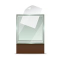 Realistic Glass Ballot Box. Vector