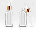 Glass bottles with dropper for serum or oil mockup