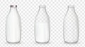 Realistic glass bottles with a milk Royalty Free Stock Photo