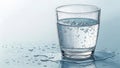 Realistic glass of cold water with tiny droplets, hydration concept Royalty Free Stock Photo