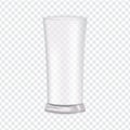 Realistic glass. The empty mug on transparent background. Transparent realistic elements. Ready to apply to your design.