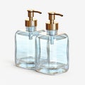 Realistic Glass Soap Dispensers With Gold Handles - Cabincore Bathroom Decor