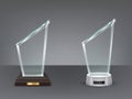 Realistic glass trophy, sport and business award