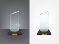 Realistic glass trophy, sport and business award