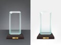 Realistic glass trophy, sport and business award