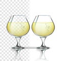 Realistic Glass With White Wine Riesling Vector Royalty Free Stock Photo