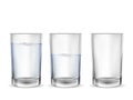 Realistic empty glass with water cup set Royalty Free Stock Photo