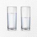 Realistic glasses for drinks with water