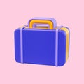 Realistic glossy briefcase icon 3d render concept for business office work
