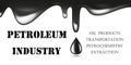 Realistic Glossy Drop of Black Oil Isolated on White Background. Vector illustration. Petroleum Industry logo
