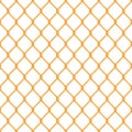 Realistic glossy gold chain link fence seamless pattern on white