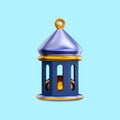 Realistic glossy lantern icon 3d render concept for Ramadan designee Royalty Free Stock Photo
