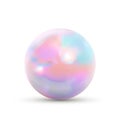 Realistic glossy marble ball with rainbow glare on white Royalty Free Stock Photo