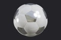 Soccer ball. Realistic football ball. Football silver trophy or award. Classic colors. 3d rendering Royalty Free Stock Photo