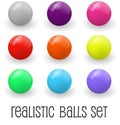 Realistic Glossy Spheres or Button Set Royalty Free Stock Photo