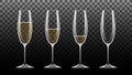 Realistic Transparent Champagne Glass