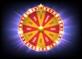 Realistic glowing fortune wheel Royalty Free Stock Photo