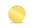 Realistic gold coin. Golden penny