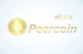 Realistic gold coin peercoin