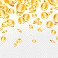 Realistic gold coins falling down Royalty Free Stock Photo