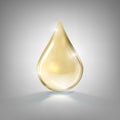 Realistic Gold Glass Drop Of Cosmetic Oil
