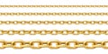 Realistic gold plated seamless metal chain with golden links isolated on white background. Vector illustration. Royalty Free Stock Photo