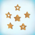 Realistic gold star set. Award icon collection. Vector illustration Royalty Free Stock Photo