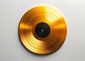 Golden Vinyl Disco Record Album. Golden Record Award for successful sales of many records in the music industry. Generative Ai