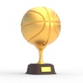 Realistic golden basketball trophy cup isolated on white background Royalty Free Stock Photo