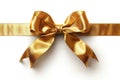 A Realistic Golden Bow And Ribbon With Shadow Perfect For Enhancing Invitations Or Gift Boxes Royalty Free Stock Photo