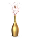 Vector realistic golden champagne explosion