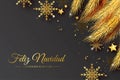 realistic golden feliz navidad vector design illustration