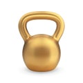 Realistic golden kettlebell. Vector illustration for sport design.