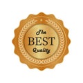 Realistic golden label - badge, best choice gold color. Royalty Free Stock Photo