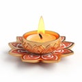 Realistic Golden Lotus Candle With Indian Traditions - Detailed Rendering