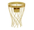 A realistic golden rendering of a basketball hoop (series)