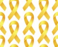 Gold Ribbon to Childhood Cancer Awareness Month. Yellow ribbon Royalty Free Stock Photo