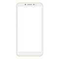 Realistic golden smartphone isolated on white background. Golden vector frameless smart phone, cellphone