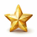 realistic golden star icon on a white background Royalty Free Stock Photo
