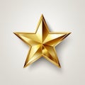 realistic golden star icon on a white background Royalty Free Stock Photo