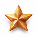 realistic golden star icon on a white background Royalty Free Stock Photo