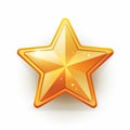 realistic golden star icon on white background Royalty Free Stock Photo