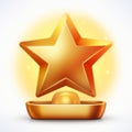 realistic golden star icon on a white background Royalty Free Stock Photo