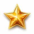 realistic golden star icon on white background Royalty Free Stock Photo