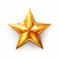 realistic golden star icon on white background Royalty Free Stock Photo
