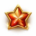 realistic golden star icon on white background Royalty Free Stock Photo