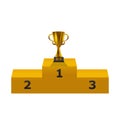 Realistic golden trophy on podium design template conceptual Royalty Free Stock Photo