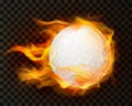 Realistic golf ball in fire Royalty Free Stock Photo